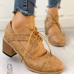 Brogue Hakken Damskie - Tyylikkäät Naisten Nahkakengät