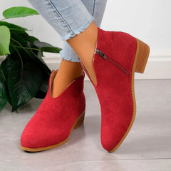 Stylowe Zamszowe Botki Damskie Luo - Modne - Komfortowe - Wytrzymałe