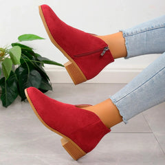 Stylowe Zamszowe Botki Damskie Luo - Modne - Komfortowe - Wytrzymałe