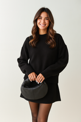 Miękki zestaw damski - sweter - mini spódnica Luo