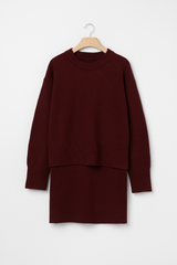 Miękki zestaw damski - sweter - mini spódnica Luo