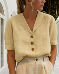 Trendy damska koszulka - bawełna i len - lekka i stylowa